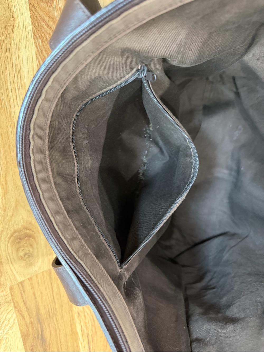 L.L. Bean Leather Zip-Top Tote - Picture 7 of 9